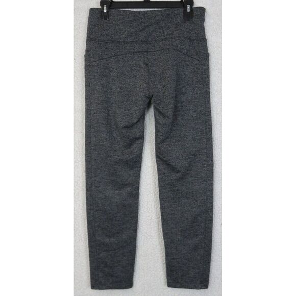 Womens Athleta Gray Yoga Pants Gym Workout Size M Herringbone High Waist Spandex - Picture 2 of 7